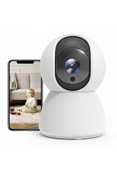 NO BRAND Cameră IP rotativă Wi-Fi de 3MP cu viziune nocturnă, monitor bebeluș...