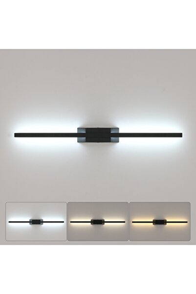 NO BRAND LAMPĂ LINEARĂ DE PERETE CU LED PENTRU BAIE, APLICHĂ NEAGRĂ, CU REGLA...