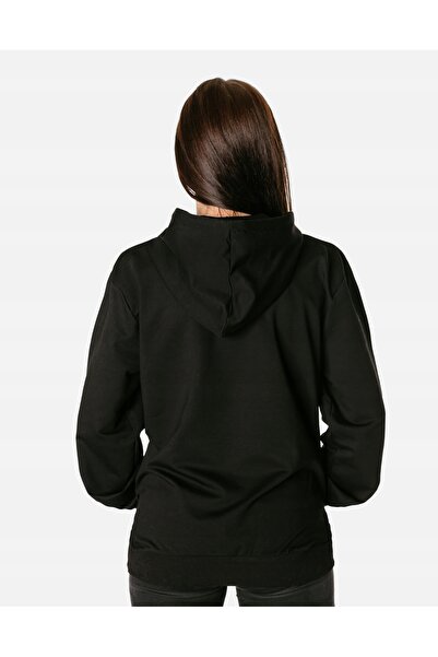 NO BRAND Hanorac sport de damă cu glugă și buzunar tip cangur 5499-4 R XXL Negru