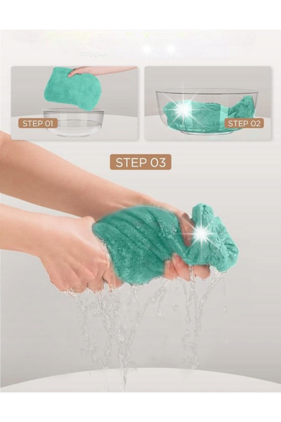 NO BRAND Prosop de păr din microfibră tip turban - 3 bucăți
