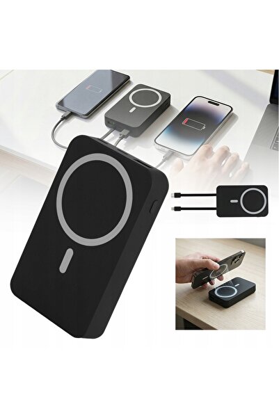 NO BRAND POWERBANK 10000MAH CABLU USB-C MAGNETIC WIRELESS INDICATOR LED