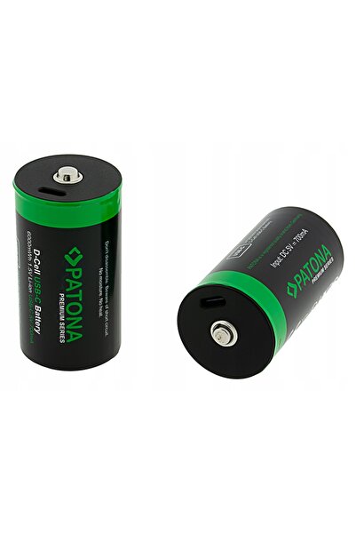 NO BRAND PATONA Premium 2x Baterii LR20 1,5V cu USB-C