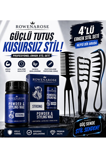 ROWENAROSE Mucizevi hacim ve dalga saç şekillendirme tarak 4'lü wax ve şekil ...