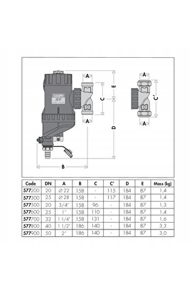 NO BRAND Filtru Caleffi cu inserție magnetică Caleffi Xf, Seria 577, 1 1/4 " Gw