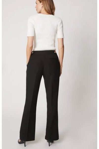 NO BRAND Pantaloni evazați clasici negri cu talie înaltă, cu fermoar Wallis, ...