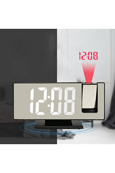 Renew Force Ceas cu alarmă electronic digital cu proiector LED, oglindă și te...