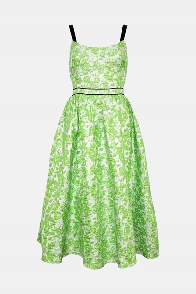 NO BRAND C08P006 Rochie Jacquard Midi Limonka Coast 40