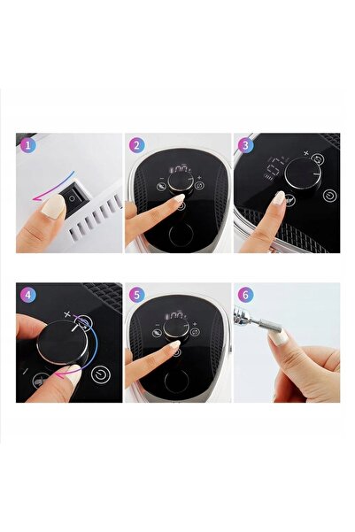 NO BRAND Aparat profesional de pilit unghii cu viteză reglabilă și LED, 35000...