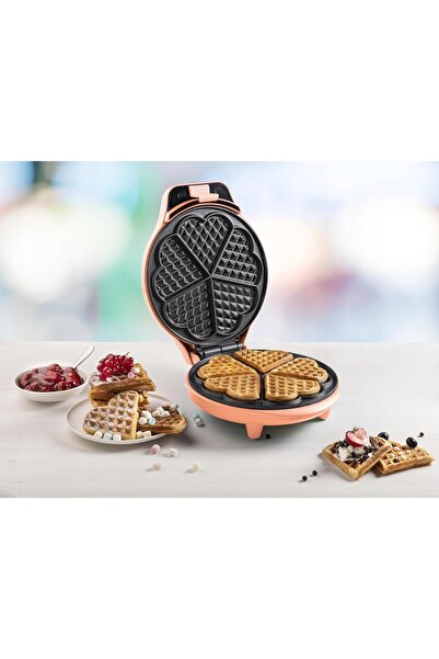 NO BRAND Gofrownica 700 W Retro Antiaderentă Inimi 5 Forme Aparat de Făcut Vafe