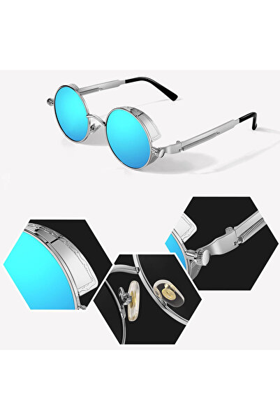 NO BRAND Ochelari de soare Lenonki, unisex, rotunzi, retro, steampunk