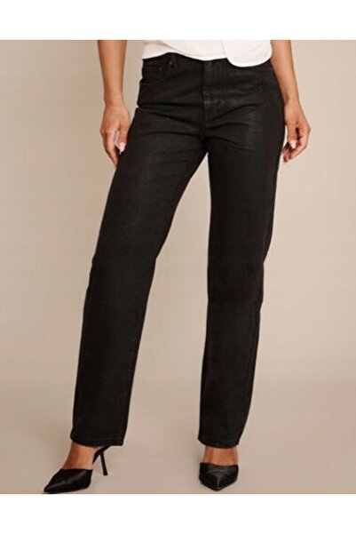 NO BRAND Pantaloni din denim negri clasici cu croială dreaptă Prettylittlethi...