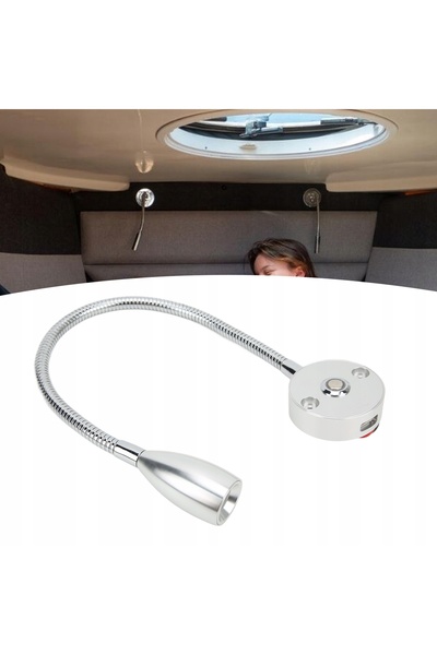 NO BRAND 12V 24V Lampă LED cu gât de gâscă, de interior, pentru rulotă, campe...