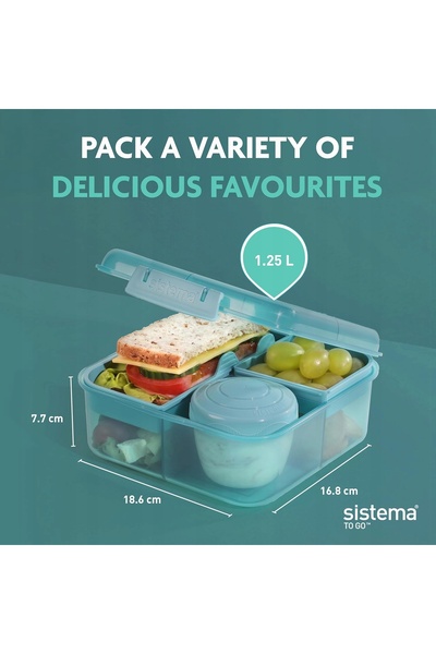 NO BRAND Cutie de prânz Bento 1,25 L cu recipient pentru iaurt, etanșă