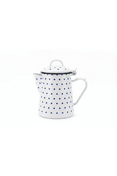 Velvet White Enamel Kettle with Blue Polka Dot Print — 1.8 Ltr