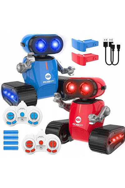 NO BRAND Set de 2 roboți dansatori LED telecomandați pentru copii, robot RC
