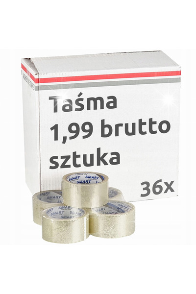 NO BRAND Bandă adezivă inteligentă incoloră, lățime 48 mm, lungime 50 m, 36 b...
