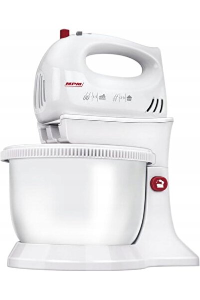 NO BRAND Mixer alb de 750W, 5 viteze, cu palete și cârlige turbo, 3.4L