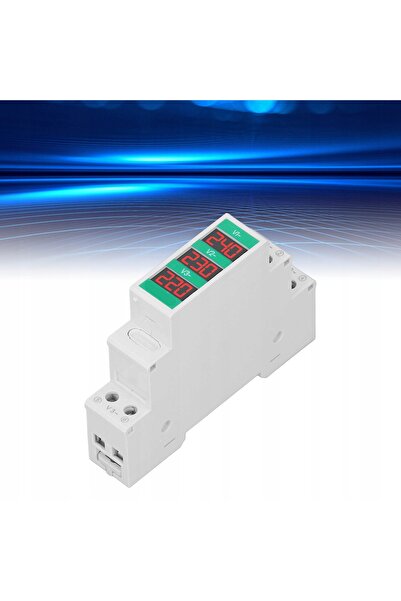 NO BRAND Voltmetru digital trifazat pentru șină DIN, AC 60-450V