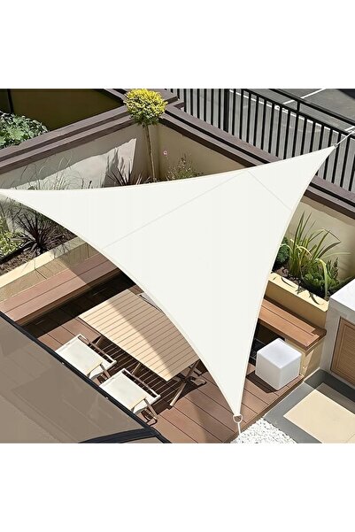 NO BRAND Velă de umbrire 3X3X3M Impermeabilă Protecție UV Crem deschis