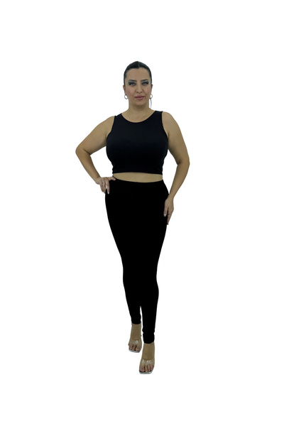 Ramelya Plus Size Elastic Waist Lycra Skinny Leg Long Slim Viscose Women's Ti...