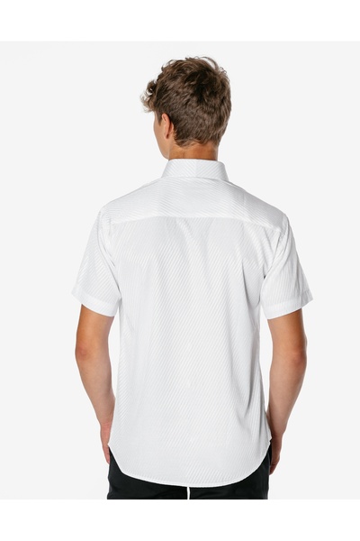 NO BRAND Cămașă elegantă de bărbați, 100% bumbac, mânecă scurtă Wy12-2 38/39