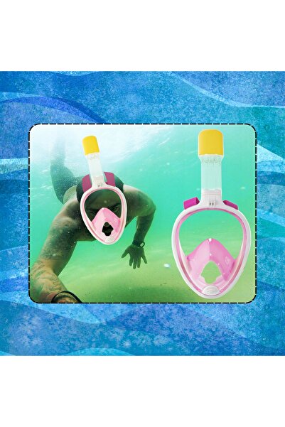 NO BRAND Mască integrală pentru scufundări și snorkeling 180 °   XS Roz