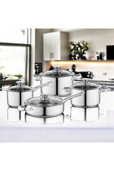 FLORINA Set de vase de gătit Dover, 8 piese Tigaie cu inducție INOX Rondel