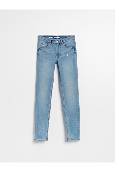 NO BRAND Blugi albaștri Skinny Fit, conici, push-up, clasici, 32