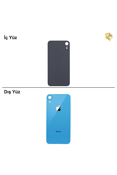 ARSKİNG iPhone XR Mavi Renk Arka Kapak Arka Cam Batarya Kapağı Lazer Kesim Ka...
