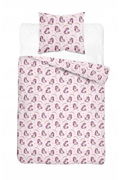 NO BRAND Lenjerie de pat din bumbac pentru copii 160X200 Xoxo 5873A Unicorni