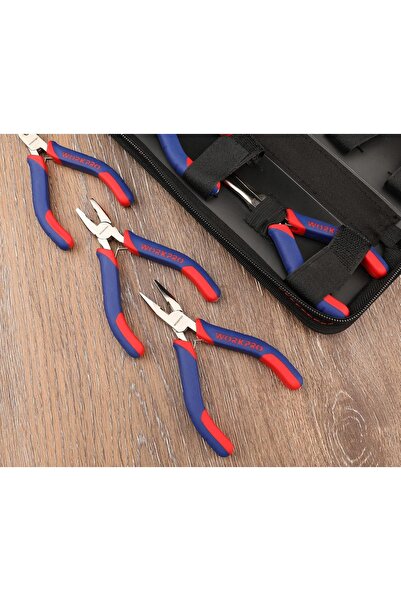 NO BRAND Workpro Set de 5 clești de bijutier mini + Husă