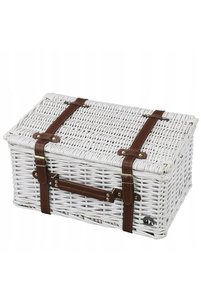 NO BRAND Coș de picnic pentru 4 persoane CILIO 42 x 28 x 21 cm alb