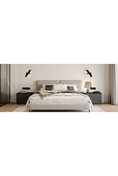 NO BRAND Lampă de perete LED rotativă neagră de 9W - Modernă pentru living, hol