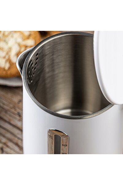 NO BRAND Fierbător electric 1.7L Oțel Alb Filtru 2200W