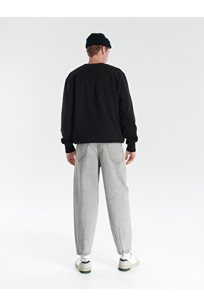 NO BRAND Blugi clasici Barell din bumbac, gri deschis, cu buzunare, 31