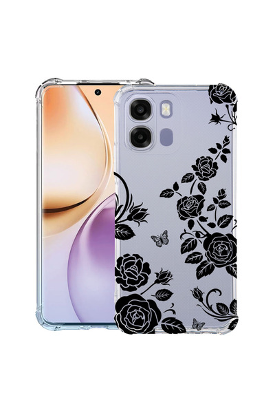 bestcase ®   Husă Antișoc pentru Realme 16 Pro Plus, Florală - Trandafir Negr...