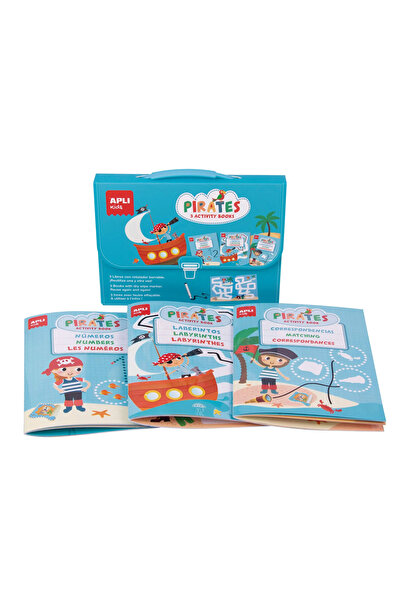 Apli Kids Set de 3 cărți de activități reutilizabile Pirați