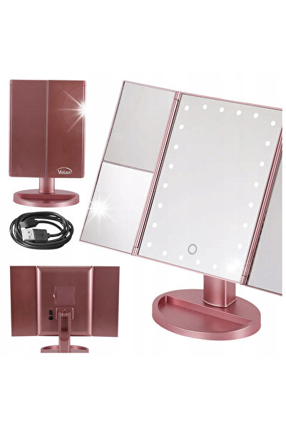 NO BRAND Oglindă premium pentru machiaj, cu mărire 3X, cosmetică, iluminată c...
