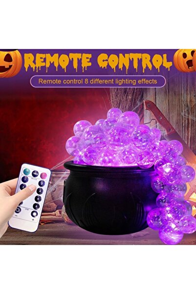 NO BRAND Ghirlandă luminoasă LED de Halloween cu bile hexagonale, 40 de bile,...