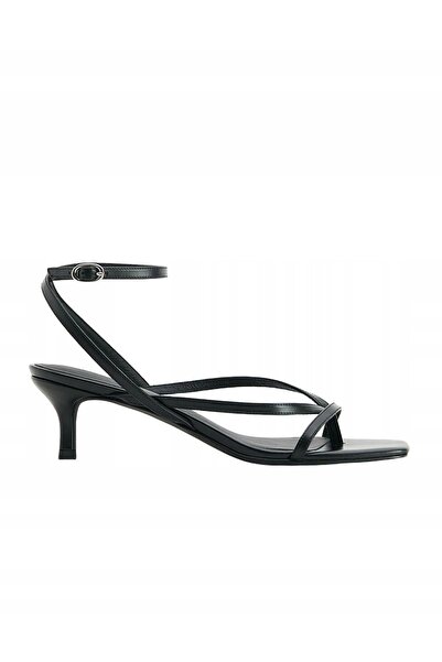 NO BRAND SANDALE NEGRE CU BRETELE, STIL JAPONEZ, TOC STILETTO, CATARAMĂ CLASI...