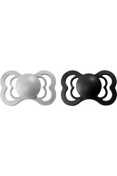 NO BRAND Smoczek Bibs Symmetrical Head Supreme 2 bucăți Cauciuc 6 M+ Cloud&Black