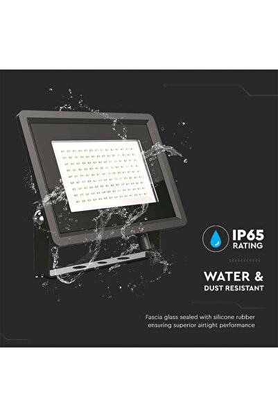NO BRAND Proiector LED 100W 8700Lm 4000K Seria F-Class IP65 Negru 6722