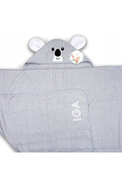 NO BRAND Prosop din bambus cu glugă 120X100 cm + Broderie cu nume Cățeluș
