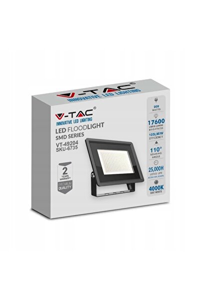 NO BRAND Proiector LED de exterior 200W Negru Lumină Rece 17600 Lm V-Tac