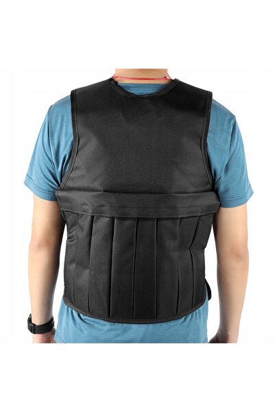 NO BRAND Vestă cu greutăți reglabilă pentru antrenament 20 kg Negru