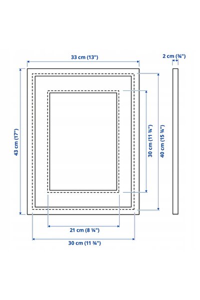 NO BRAND Ramă foto Ikea Silverhojden Auriu 30X40 cm