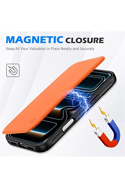 NO BRAND Husă Shieldon din piele naturală Magsafe pentru iPhone 17 Pro Max Po...