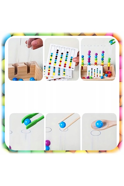 NO BRAND Sortator din lemn pentru copii Puzzle Montessori Joc senzorial cu bi...