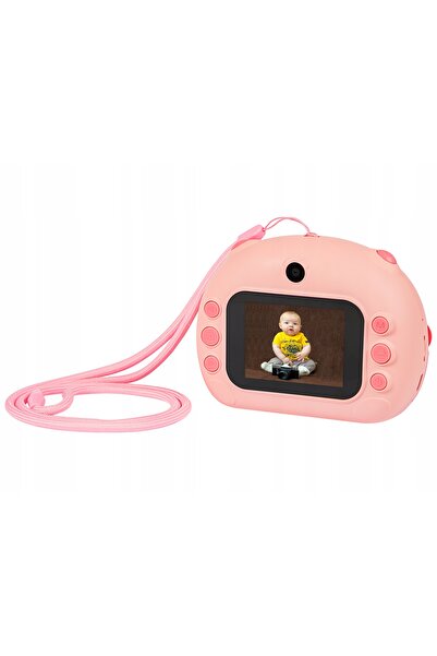 NO BRAND Aparat foto Blow 750mAh Full HD 12MP cu imprimantă LCD, roz