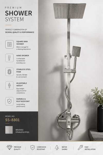 Napoli SHOWER SET WITH MIXER AND HAND SHOWER